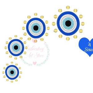 Evil Eye Protection, Turkish Eye, Evil Eye For Machine Embroidery, instant digital download, 4 Sizes