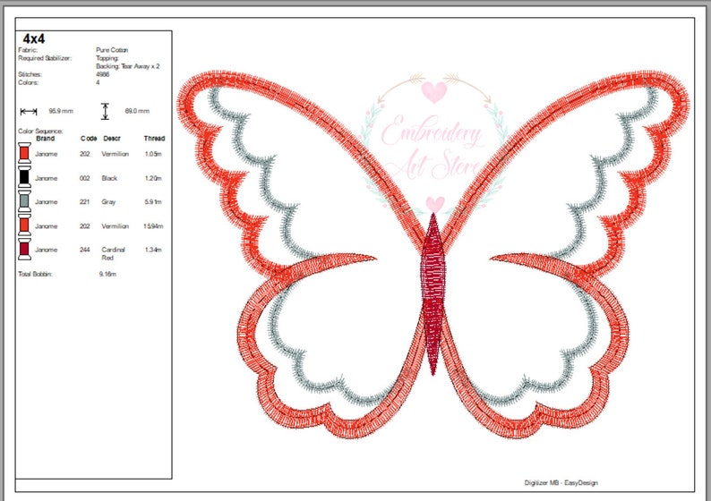 Applique Butterfly Machine Embroidery Cute Butterfly Design Etsy