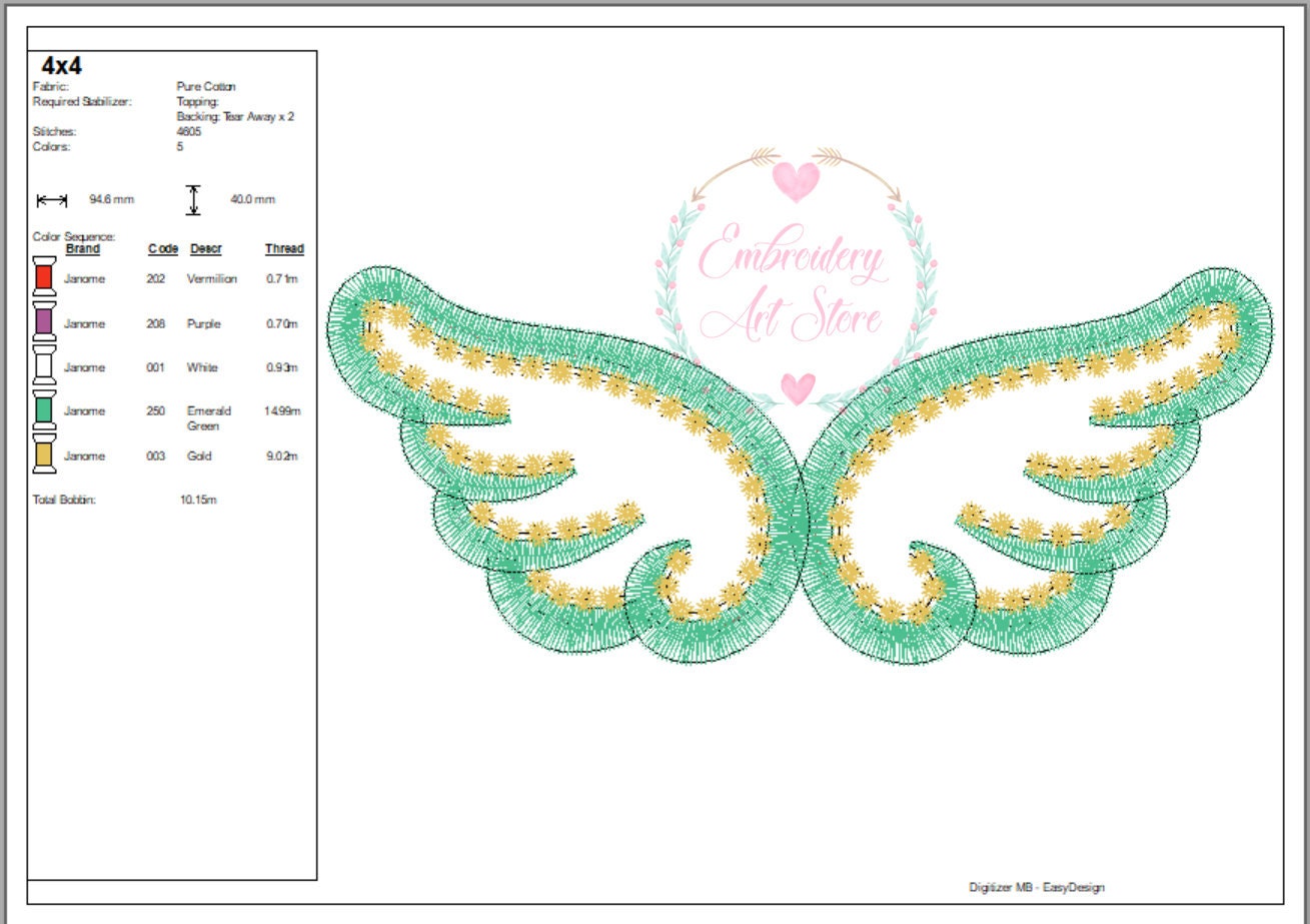 Angel Wings Applique Embroidery Designs Angel Embroidery Etsy UK