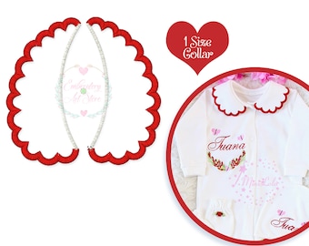 Corrugated Baby Collar Machine Embroidery Design, Applique Baby Collar Pattern, Faux Round Collar, Instant Download