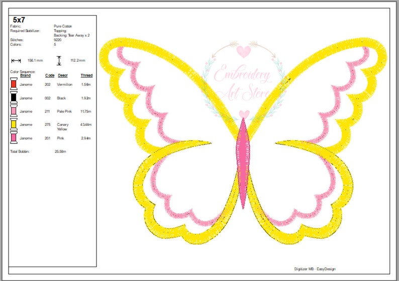 Applique Butterfly Machine Embroidery Cute Butterfly Design Etsy