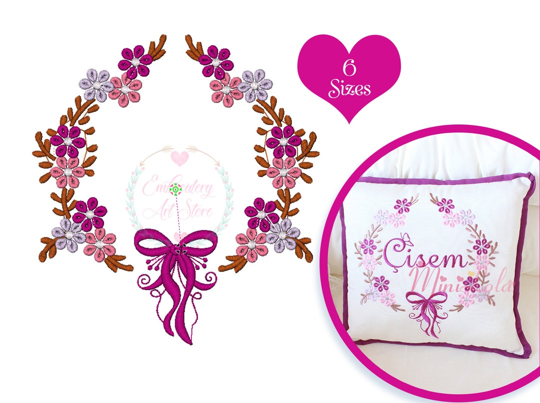 Floral Frame With Rose Embroidery Design Leaf With Rose Design  