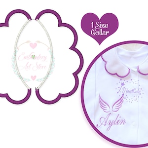 Mini Flowers Baby Collar Machine Embroidery Design, Applique Baby Collar Pattern, Faux Round Collar, Instant Download