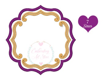 Table Cloths Napkin Applique Machine Embroidery Designs, Scalloped Napkin, Coasters round shape in assorted sizes, 7 Sizes, Instant Download
