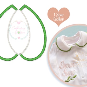 Baby Collar Machine Embroidery Design, Baby Boy Collar Design, Applique Baby Collar Pattern, Round Collar, Instant Download
