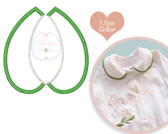 Baby Collar Machine Embroidery Design, Baby Boy Collar Design, Applique Baby Collar Pattern, Round Collar, Instant Download