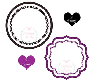 Table Cloths Napkin Applique Machine Embroidery Designs, Scalloped Napkin, Coasters round shape in assorted sizes, 2 Design 7 Sizes