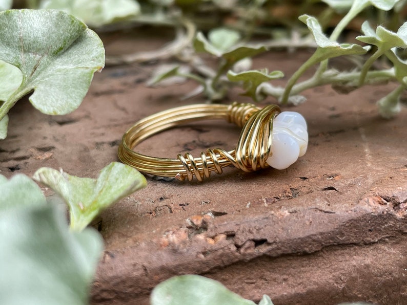 Mother of Pearl Gold Wire Ring Gold Mermaid Ring Mermaid Ocean Ring 21st Birthday Gift For Her Nautical Bridesmaid Gifts