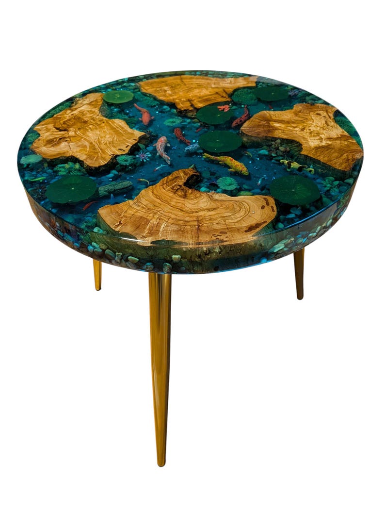 Pond Table Koi Fish Pond Round Table - Etsy