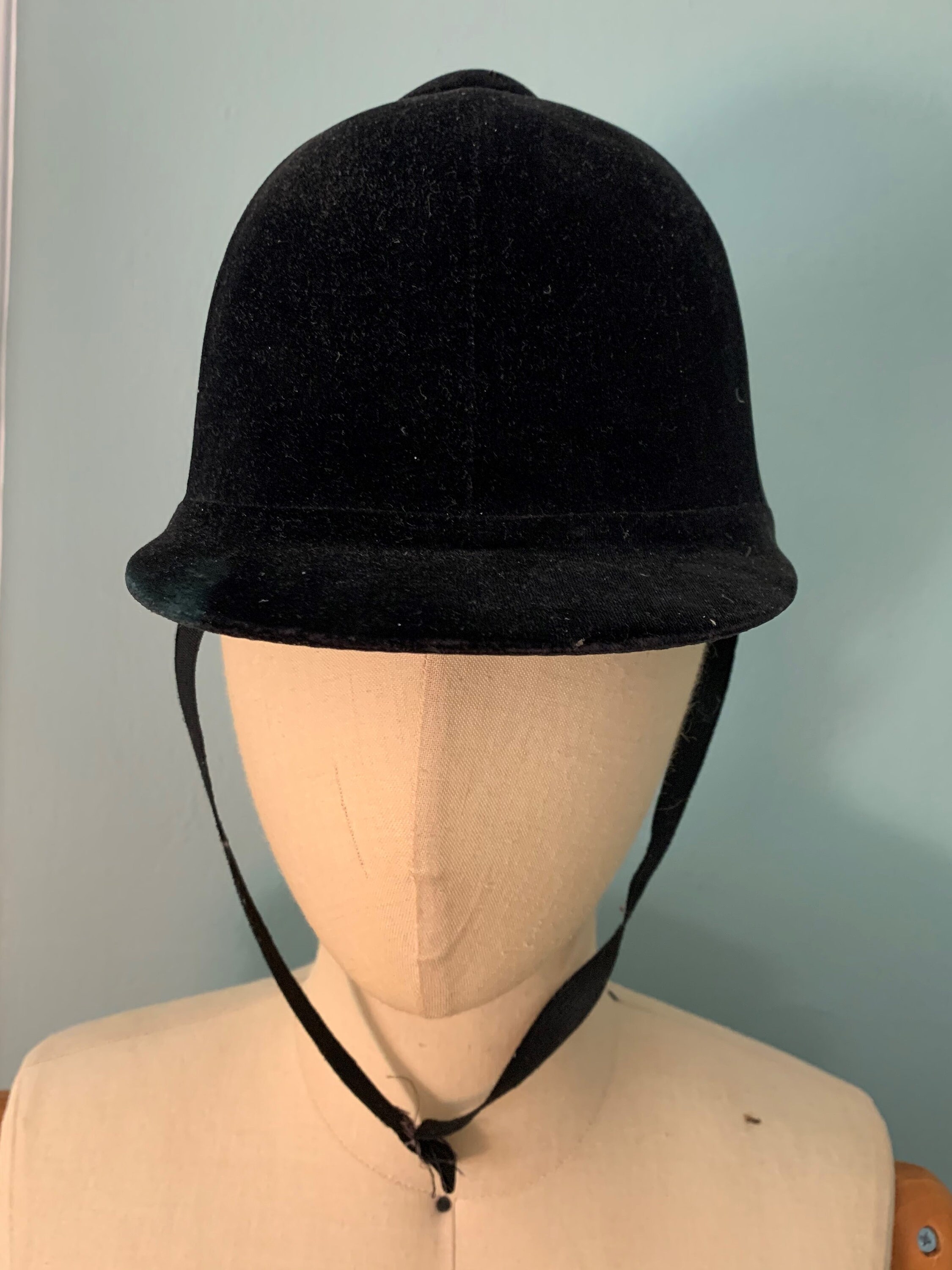 Equestrian Black Velvet Riding Helmet Size 6.7/8 Etsy