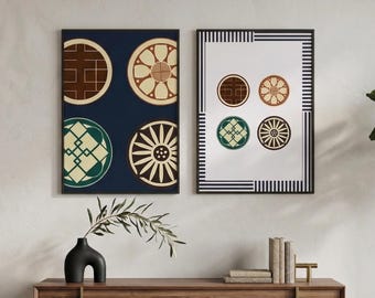 Lámina decorativa con motivos tradicionales coreanos, inspirada en el estilo Sumaksae (descarga digital).