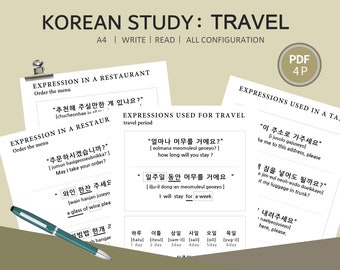 Korean Starter Pack | Learn Korean for Beginners | Hangul Writing Practice | Printable Korean Workbook | Travel Korean Basics