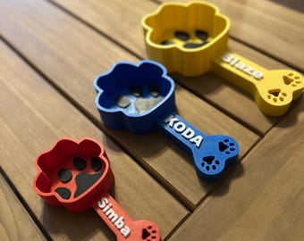 Hundefutterschaufel | Individueller Name | 3D-gedruckte Haustierschaufel
