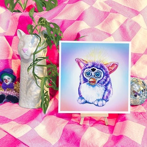 Peinture Furby - Impression d'art giclée originale de qualité d'archives