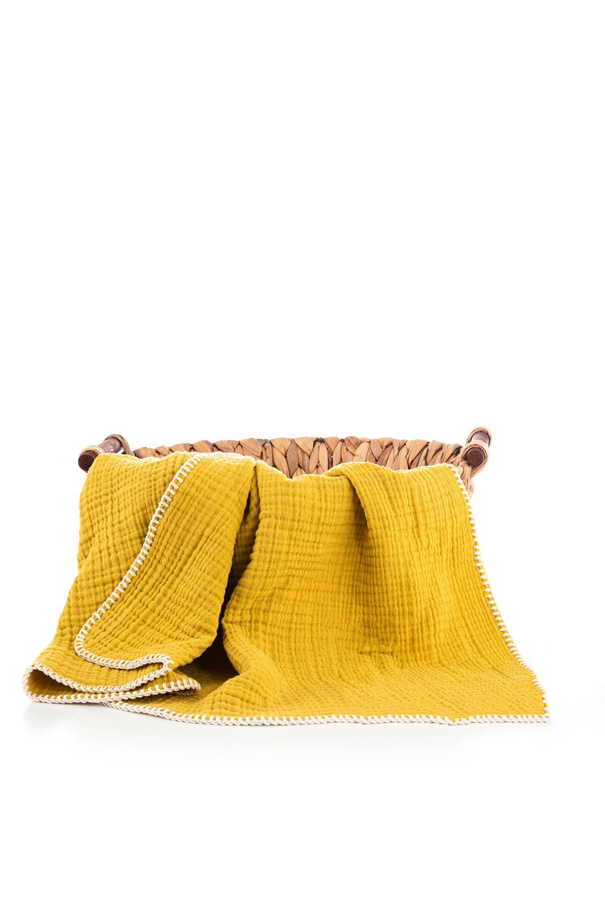 Personalized Baby Blanket, Mustard Organic Kids Swaddle, New Baby Gift