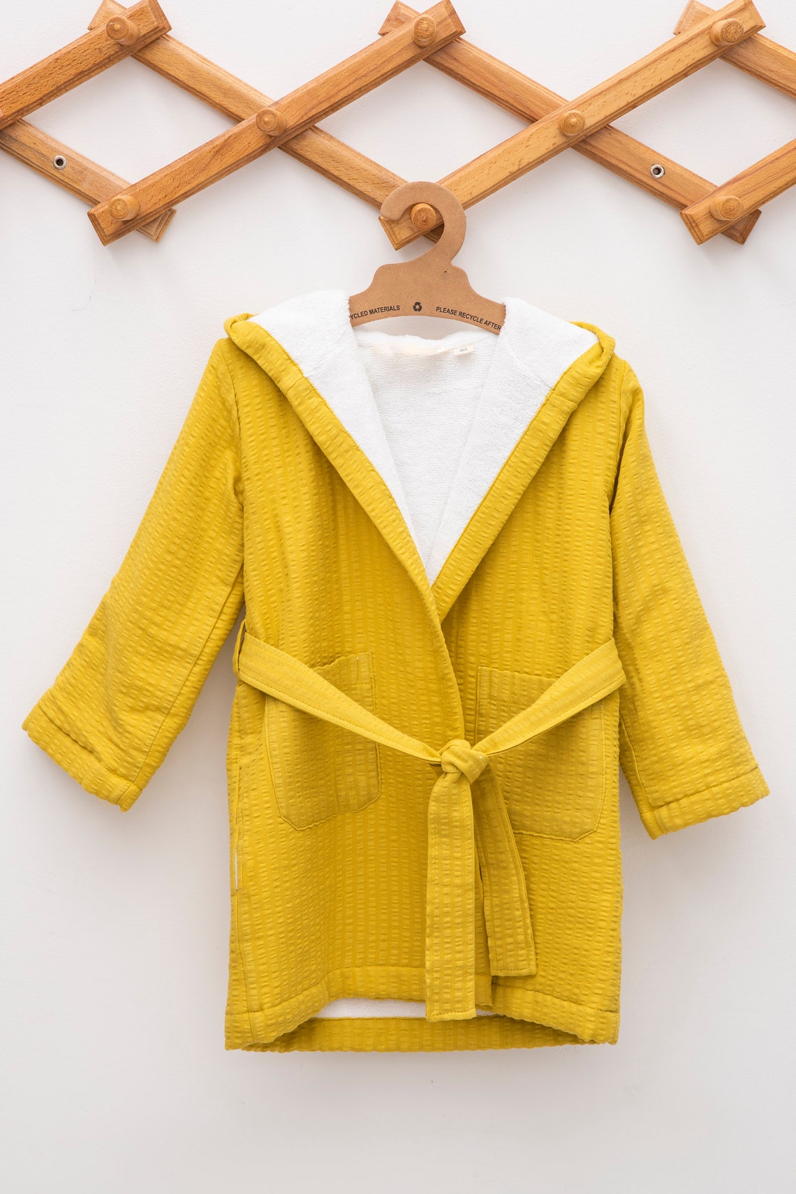 Personalized Mustard Child Bathrobe Unisex Organic Kids Etsy UK