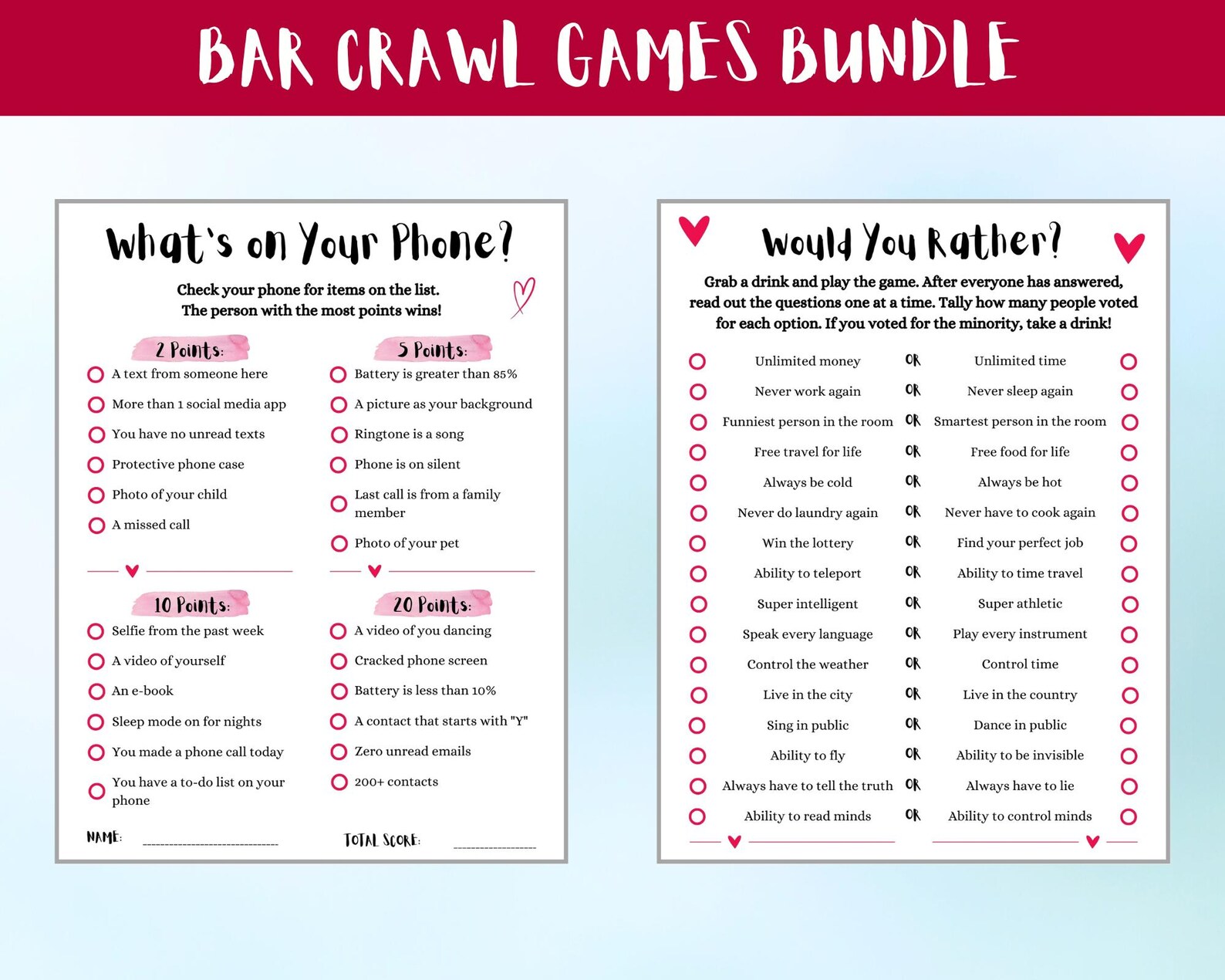 Ultimate Bar Crawl Games Bundle, 5 Bar Hopping Games Including Bar — free download