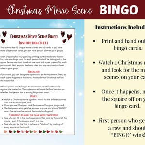 Christmas Movie Scene Bingo, 30 Unique Holiday Bingo Cards, Fun