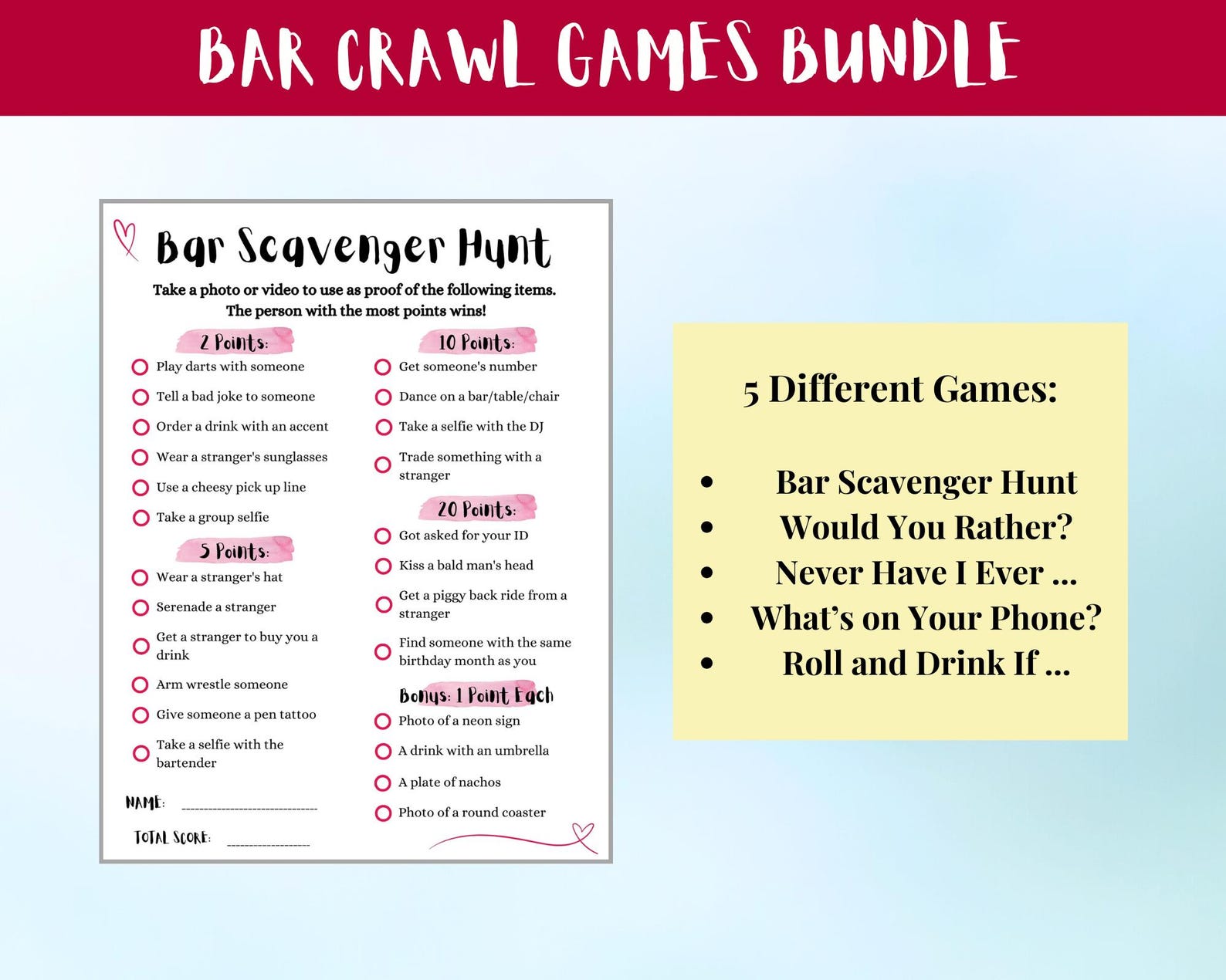 Ultimate Bar Crawl Games Bundle, 5 Bar Hopping Games Including Bar — free download