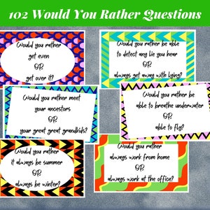 102 Would You Rather Questions for Family, Work Game, Conversation ...