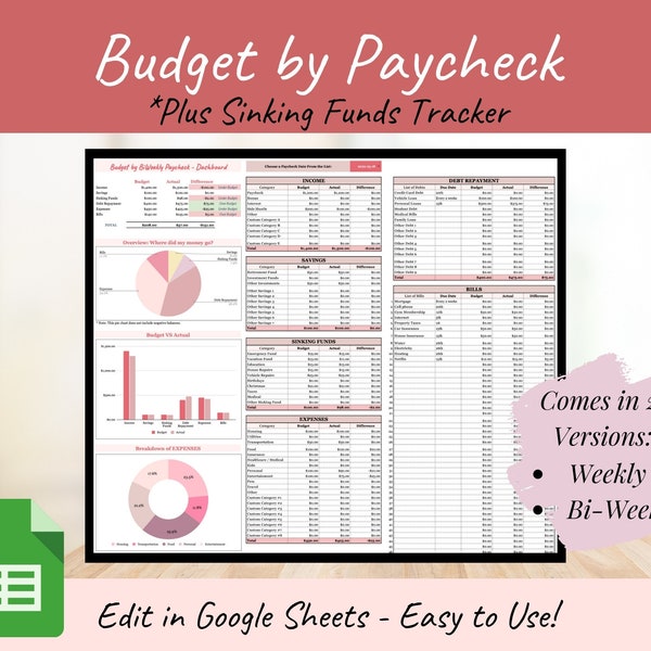 Sinking Fund Dashboard Etsy