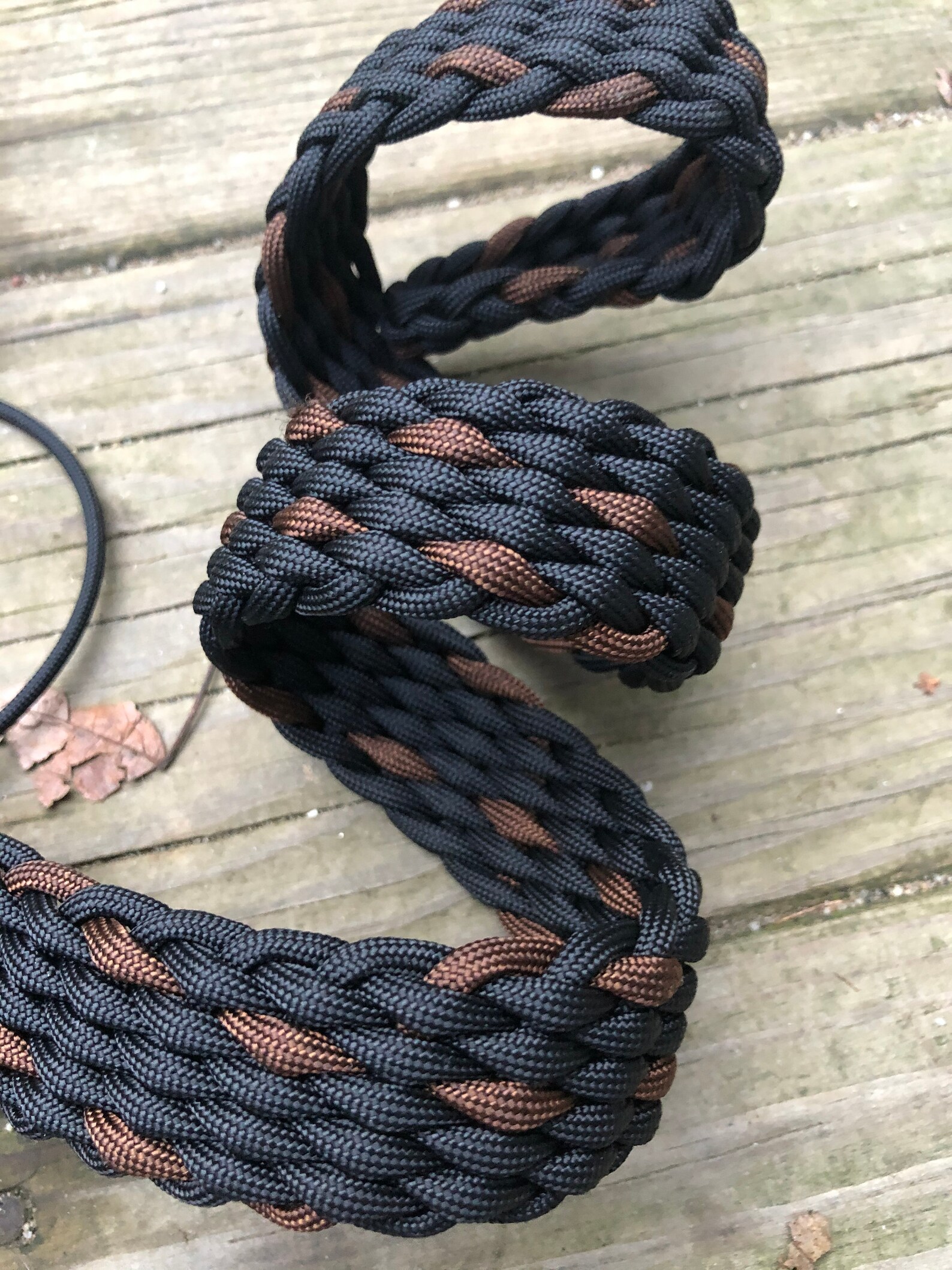 12 Strand Width Braided Paracord LOOP Reins 2 Color STRIPED or SPATTER
