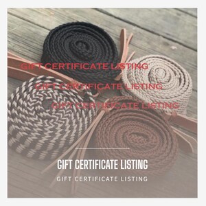 GIFT CERTIFICATE - Paracord Split Reins w/ Leather Popper -12 Strand Width = NO Martingale Stop - Made to Order