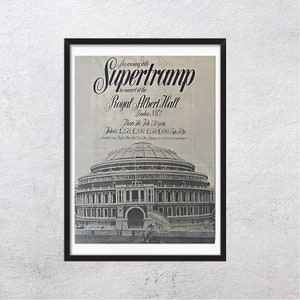 SUPERTRAMP 1976 - in Concert 1976 London - Original, auténtico, cartel promocional, página vintage, años 70, rock, música - J2