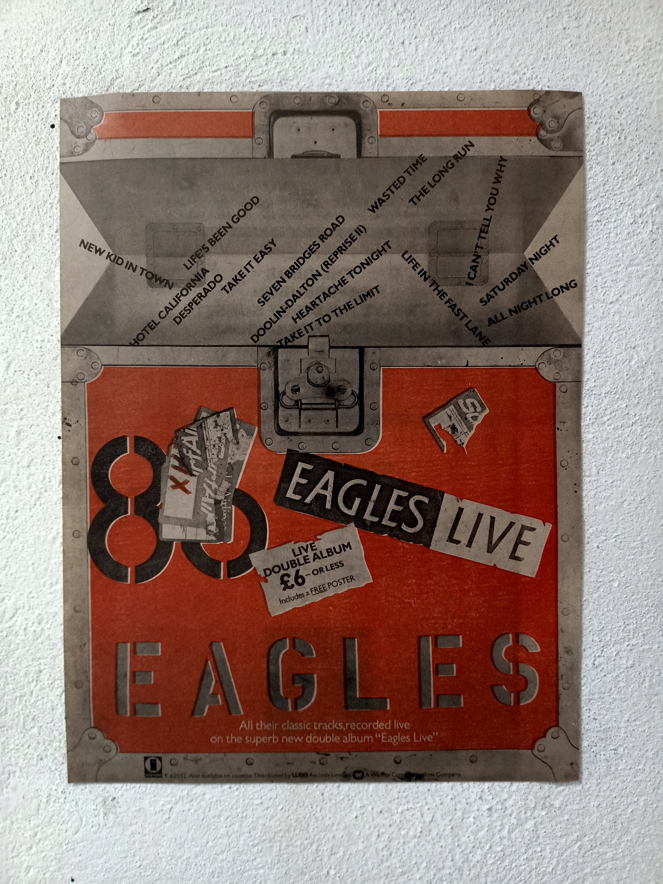 EAGLES 1980 - Eagles Live Album - Original, Authentic, Promo Adv