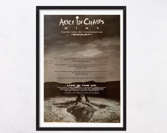 ALICE in CHAINS 1993 - Dirt - UK Tour - vintage, poster, adv page, music - J4