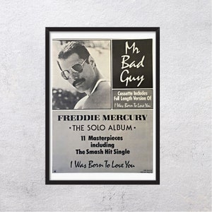 FREDDIE MERCURY 1986 - My Bad Guy I Was Born to Love You  - Original, authentic, promo poster, page vintage,80s, rock, music, queen - J3
