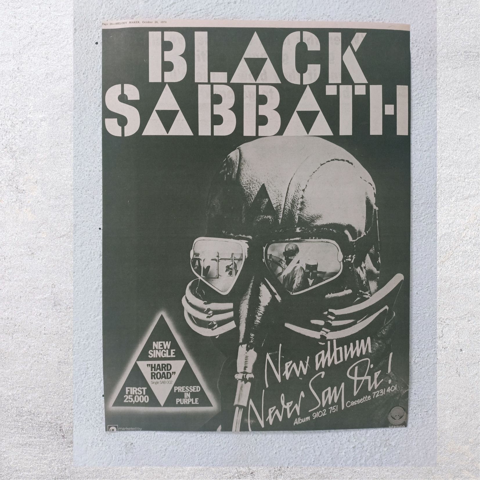 BLACK SABBATH 1978 - Never Say Die! - Music Original Magazine Page