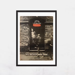 JOHN LENNON Rock 'N' Roll 1975 - Original, auténtico, cartel promocional, página vintage, años 70, rock, música - J1