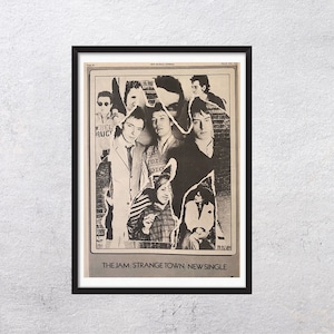 THE JAM 1979 - Strange Town - Original, auténtico, cartel promocional, página vintage, años 70, rock, música - J2