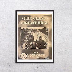 THE CLASH Combat Rock 1982 Melody Maker Primera página- Original, auténtico, cartel promocional, página vintage,80s, rock, música - j1