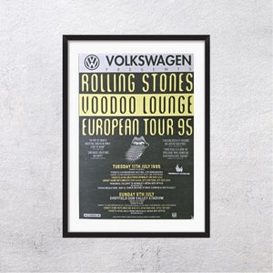 ROLLING STONES 1995 - Voodoo Lounge Europe Tour Sept '95- authentic, vintage, poster, page, music, rock, album, records, magazine - J1