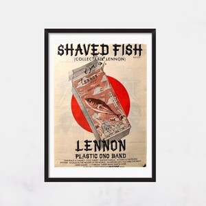 JOHN LENNON Plastic Ono Band - Saved Fish 1975 - Original, auténtico, cartel promocional, página vintage, años 70, rock, música - J1