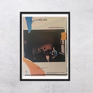 GENESIS 1981 - ABACAB - Original, autentico, poster promocional, pagina vintage,80s, rock, musica - J3