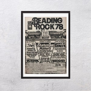 READING ROCK '78 - Original, auténtico, cartel promocional, página vintage, años 70, rock, música - racred