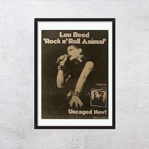 LOU REED 1974 - Rock n Roll Animal - Vintage, original, música, cartel, revista, página, publicidad, 1970, lou reed - J1
