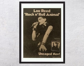 LOU REED 1974 - Rock n Roll Animal - Vintage, original, music, poster,magazine, page, advertising, 1970s, lou reed - J1