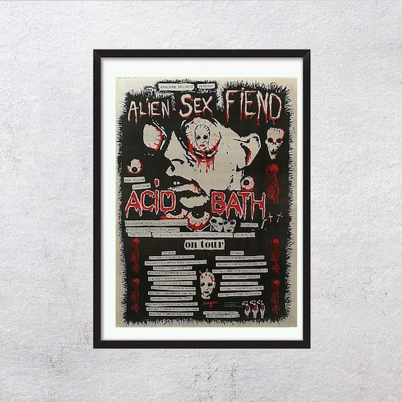 Alien Sex Fiend 'acid Bath' 1984 Vintage Music Poster - Etsy