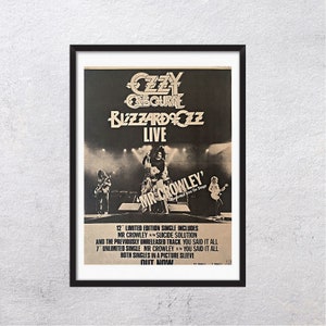 OZZY OSBOURNE Blizzard of Ozz 1980 Melody Maker - Original, authentic, promo poster, page vintage,80s, rock, music - J5 + J2