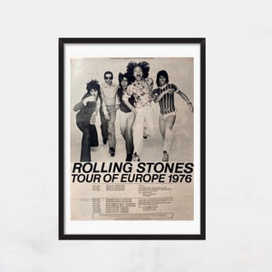 ROLLING STONES Tour Of Europe 1976 -  authentic, vintage, poster, page, music, rock, album, records, magazine - j1
