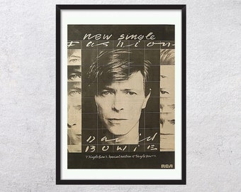 DAVID BOWIE 1980 - Fashion Single release - authentic, Vintage, music, poster, page, advertising, 1980s, original, no reproduction - RAC5