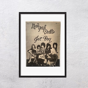 New York Dolls Jet Boy 1973 - Original, auténtico, póster promocional, página vintage, años 70, rock, música - J2