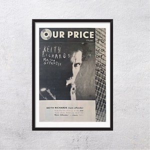 KEITH RICHARDS Main Offender 1992 adv page - oryginał, plakat, reklama, strona, magazyn, vintage, lata 90., The Rolling Stones - J4