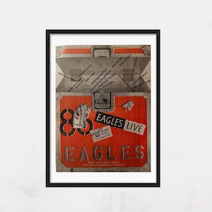 EAGLES Eagles Live Album 1980 - Original, auténtico, cartel promocional, página vintage, años 80, rock, música - j2