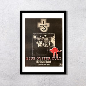 BLUE OYSTER CULT 1978 - Espectros - Original, auténtico, cartel promocional, página vintage, años 70, rock, música, Blue Öyster Cult - J2