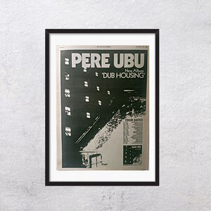 PERE UBU Dub Housing 1978 - Original, autentico, promo poster, pagina vintage, 70s, rock, musica - J2